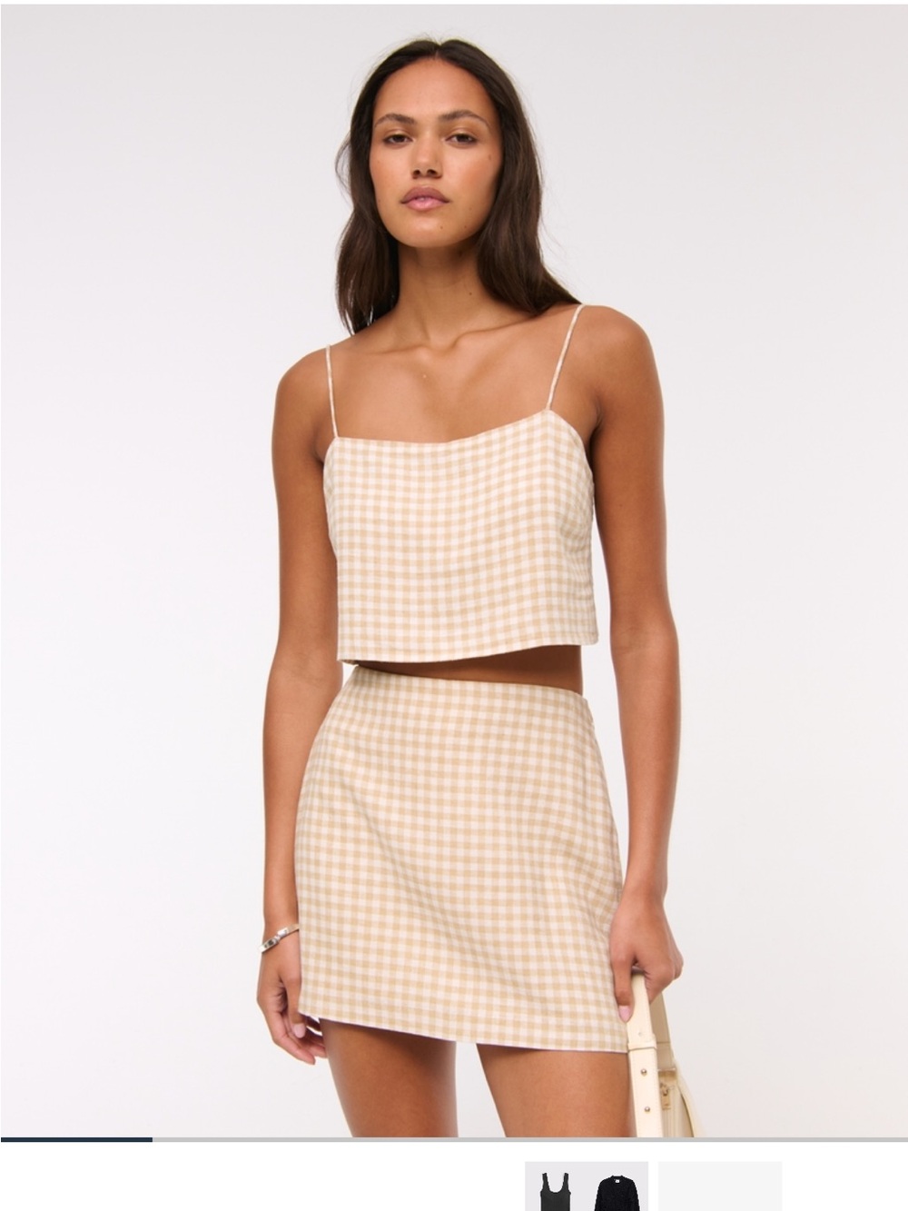 Abercrombie & Fitch Beige Gingham Skort
